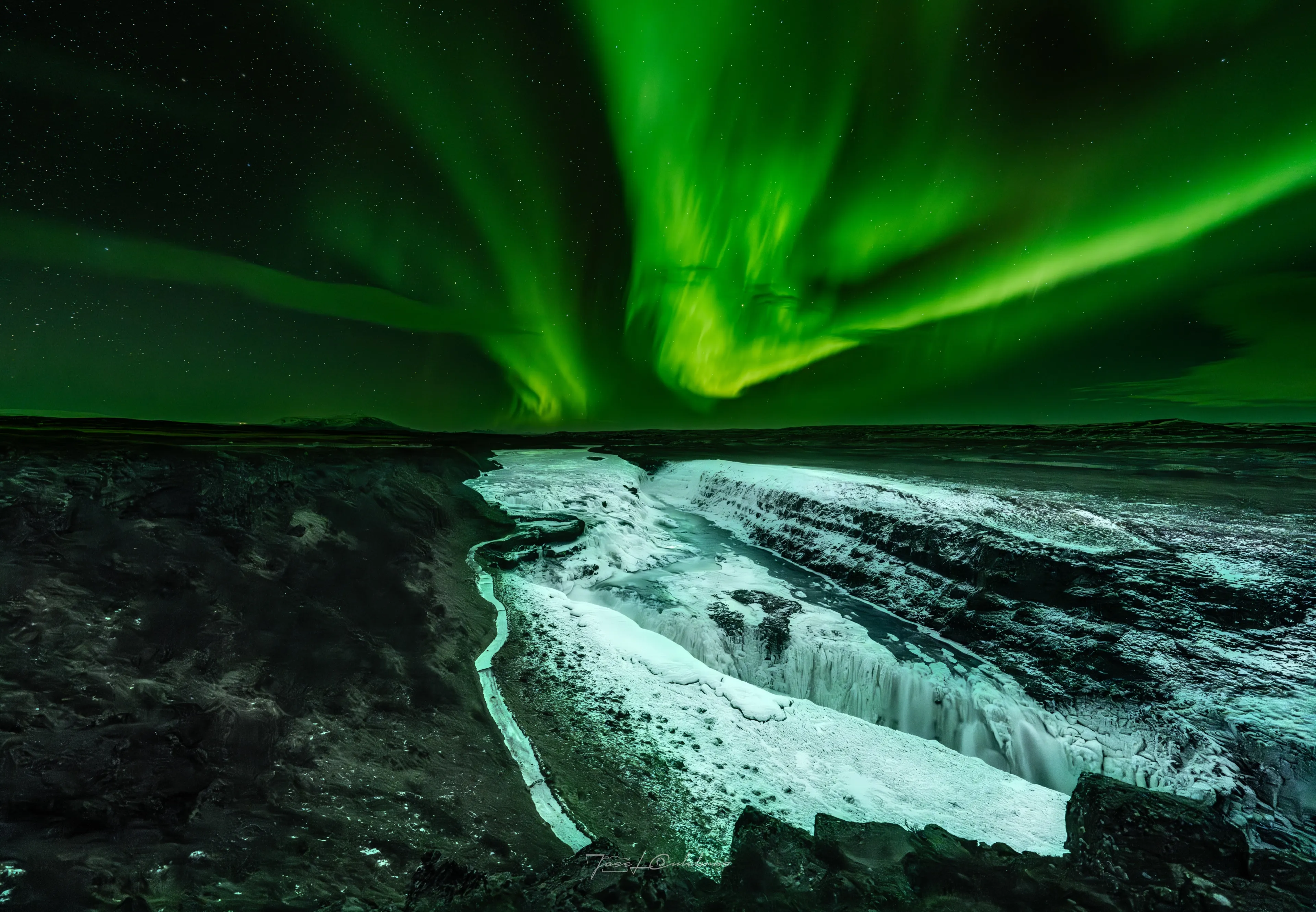El Cañón de Gullfoss — Auroras Boreales