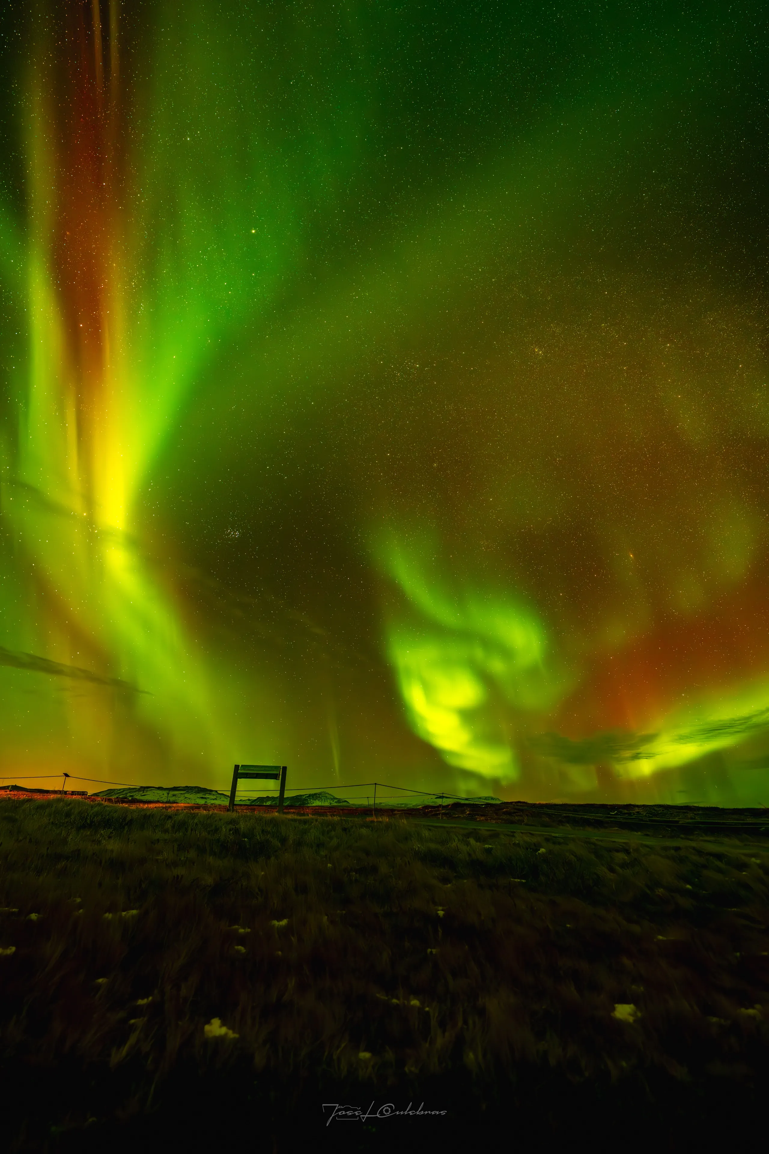 Columna de Luz Boreal — Auroras Boreales